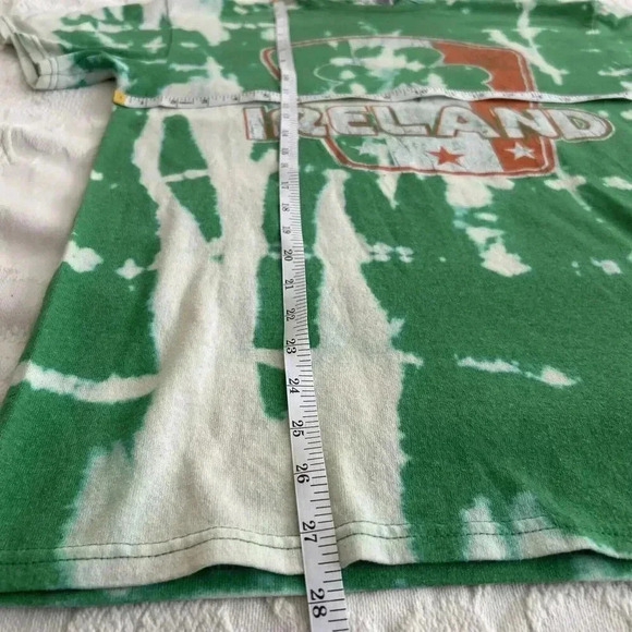 Ireland Tie Dye White Orange Green Clover T-Shirt Delta Pro Weight Size M - Picture 6 of 10